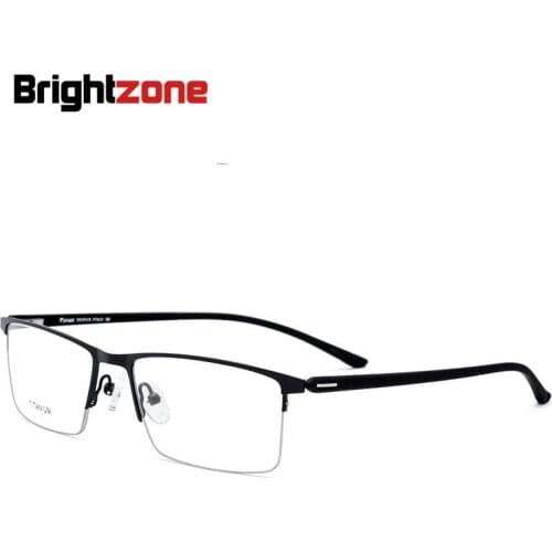 Brightzone Brand Name Metal Half Rim TR90 Light-weight Legs Spectacles Business Affairs Man Myopia Prescription Rx Glasses Frame