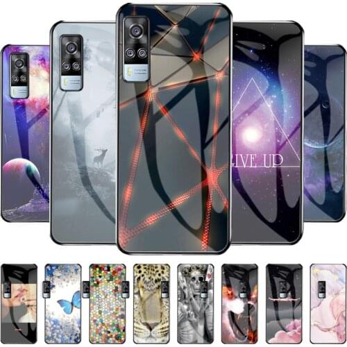 For Vivo Y31 Case Tempered Glass Hard Back For Vivo Y51 Cover Protective Phone Case for Vivo Y31 Y51 Indian edition Bumper