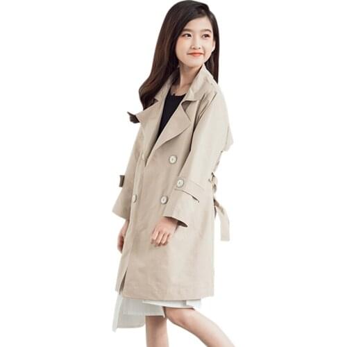 Girls Coat Jacket Solid Color Girl Coat Spring Autumn Kids Coat Casual Style Clothes For Girls 6 8 10 12 14