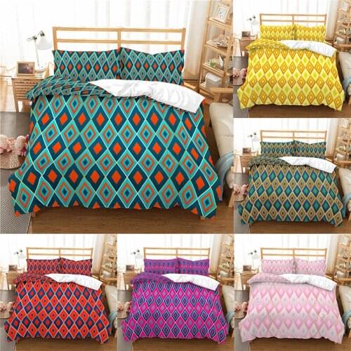 Home Textile Luxury 3D Geometry Print 2/3Pcs Comfortable Duvet Cover PillowCase Bedding Sets Queen and King EU/US/AU Size