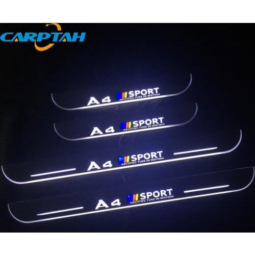 CARPTAH Moving LED Car Light Door Sill Scuff Plate Pathway Dynamic Streamer Welcome Lamp For Audi A4 B9 S4 RS4 2013 2014 2015