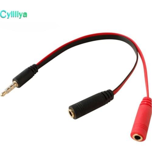 Gaming Headset Converter Cable Smart Phone PC Headphone Audio Adapter 1 to 2 + Mic Earphone for Xbox One PS4 100pcs/lot
