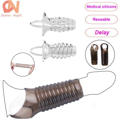 Penis Ring Sleeve for men Cock Cage Increase Games Condoms CockRing Erotic dildo Delay Ejaculation Sex Toys Shop for Adult Male