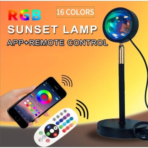 Sunset Lamp 16 Colors RGB Remote And APP Control Sunset Projector Direction Adjustable Popular USB Night Light Girls Lamp Gifts