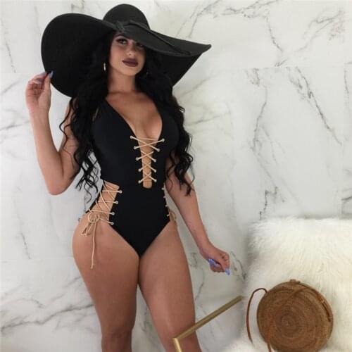 2021 Hot Sexy Women One-Piece Swimsuit Bandage Push up Bikini Swimwear Bathing Suit Beachwear Summer Swimming Costume