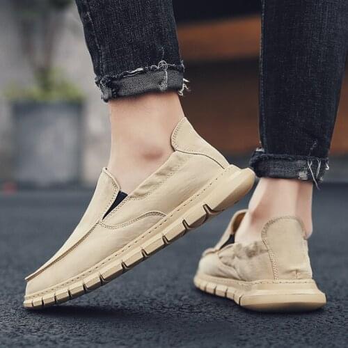 Canvas Loafers Shoes Men Fashion Men 2021 Autumn Comfy Slip-on Mens Moccasins Male Comfortable Casual Driving Shoes Shoes