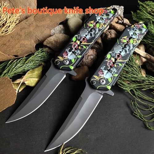 R&M Portable DPX Blade Little Knife, Ghost Head Handle Outdoor Knife, Collection Self-Defense Hunting Long Trip Tool Heavy Knife