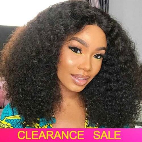 Mongolian Afro Kinky Curly Wig 180 Density Lace Front Human Hair Wigs T PART Transparent Frontal Brazilian Curly Human Hair Wigs