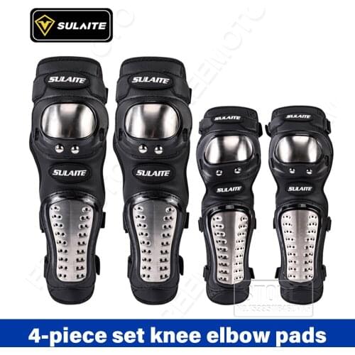 SULAITE Four Seasons Motorcycle Knee Pads Motocross Off-road Knee Guard Protective Gear Wearable Motocross Elbow Pads+Knee Pads