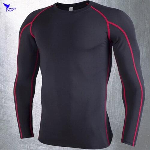 Long Sleeve Mens Quick Dry Jogging Running Shirts 2019 New Compression Shirts Men Sport Fitness Sportswear Training Rashgard