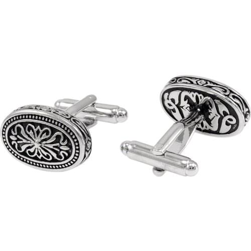 Mens Brass Retro Flower Cuff Links Wedding Party Clothing Accessory
