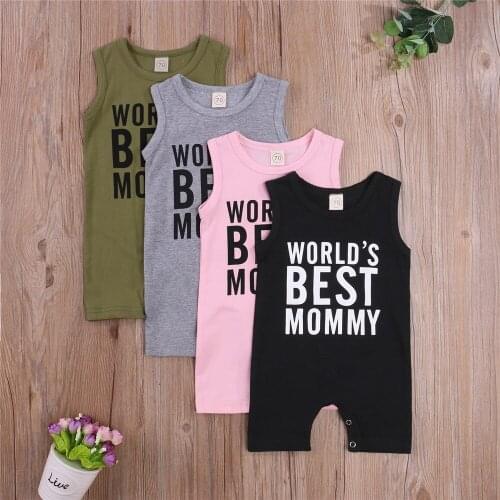 2021 Newest Newborn Baby’s Vest Style Jumpsuit Fashion Casual Style Letter Print Round Neck Short Pants 0-24M