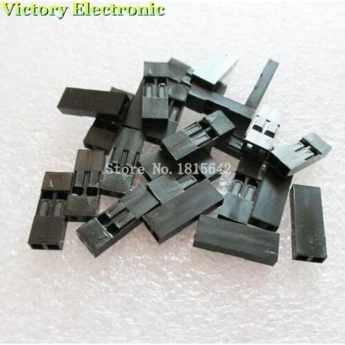 100PCS/Lot Single 2P 2.54mm 1x2P 1*2P Plastic Dupont Jumper Wire Cable Housing Female Pin