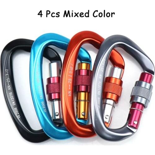 Professional Climbing Carabiner D Shape 25KN Aviation Aluminum Safety Lock Outdoor Climbing Ascend Mountaineering Equipment