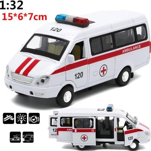 Sale 1:32 alloy pull back car models,simulation City ambulance car,metal diecasts,pull back & flashing&musical,free shipping