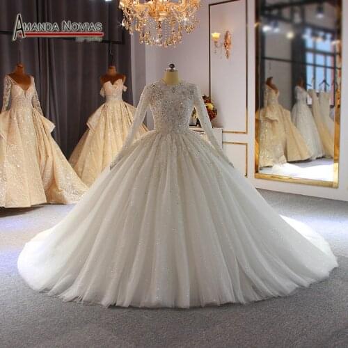 2020 Muslim wedding dress luxury full beading full cover wedding gown bridal dress for muslim