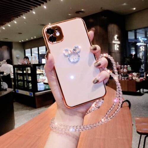 Luxurious Electroplated Diamond Bracelet Phone Cases For IPhone 12 11 Pro X XR XS Max Silica Gel Phone Case For Iphone 7 8 Plus