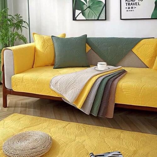 Modern Solid Color Thick Cotton Universal Sofa Cover for Living Room Sofa Towel Slip-resistant Sofa Cover Strech Sofa Slipcover