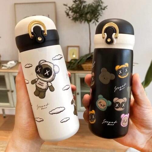 RaccoonThermos Mug Portable Cute Insulated Cup Stainless Steel Vacuum Flask Thermal Bottle Tumbler Thermocup Cute Water Bottle