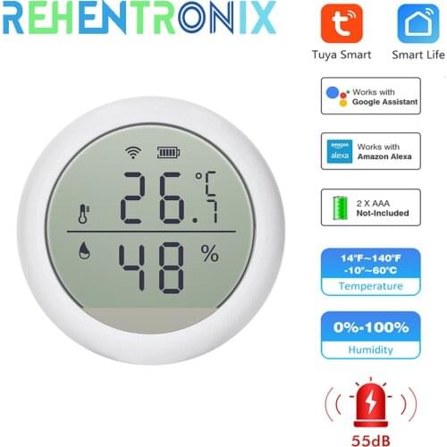 New Tuya Smart Life 2.4G WIFI Thermometer Sensor Adjustable Temperature Modes APP Detection Suitable For Google Home And Alex