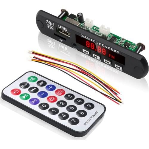KEBIDU USB audio module without Bluetooth 12V MP3 WMA decoder board car FM AUX USB TF radio speaker with remote control