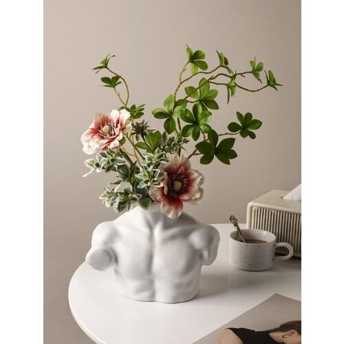 Human Body Vase Art Ceramic Living Room Flower Arrangement Vase Modern Luxury Creative Adornos Para Casa Desk Decoration EB5HP