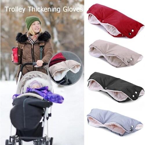 Windproof Coldproof Pram Stroller Mittens Muff Muff Fleece Warm Glove Stroller Accessories