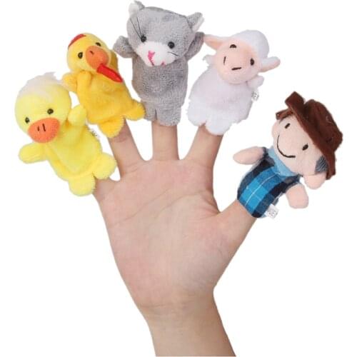10pcs Old MacDonald Farm Animals Finger dolls Children Prefer Toys hand puppet finger puppet toys for children Baby Boys girl
