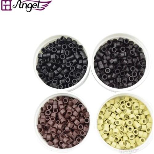 Angels 1000pcs 3.5*2*2mm Smallest Aluminium Tubes Micro Rings/Links/Beads for Feather I Tip Human Hair Extensions Hair Tools