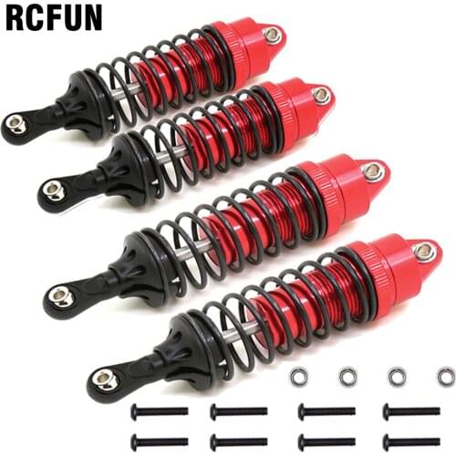 4 Pcs Aluminium Alloy Shock Absorber Assembled Full Metal Big Bore Shocks Front & Rear for Traxxas 1/10 Slash 4x4 RC Car Truck