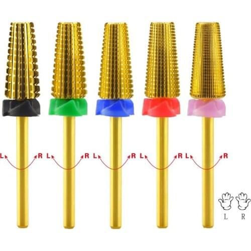 5 IN 1 Two-way Carbide Nail Drill Bits Manicure Pedicure Machine Milling Cutter Nail Files Remove Gel Polish Nail Art Tools