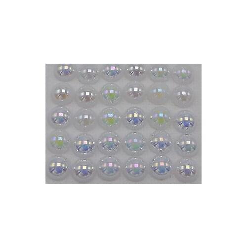 500 White Luster AB Acrylic Round Half Pearl 8mm FlatBack Beads Scrapbook