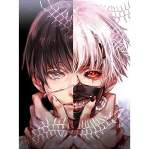 5D DIY "Tokyo Ghoul" Home Decor Diamond Embroidered Cross Stitch Set Picture Resin Hobby Craft FC457