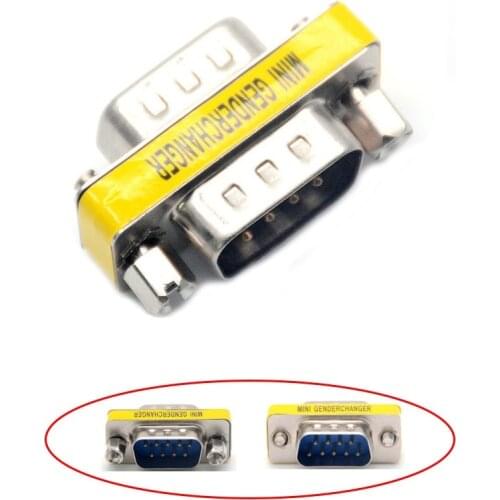 9Pin D-Sub Connector Male To Male Mini Gender Changer Adapter RS232 Serial Plug Com DB9 M/M Connector