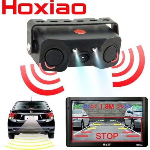 Car rear view camera Night vision LED light High definition Rearview Vehicle Camera Add Reversing Radar sensor detector camera