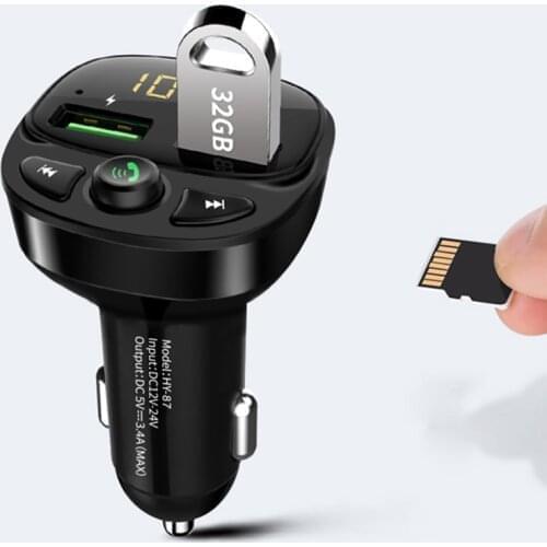 Car Bluetooth 5.0 FM Transmitter USB Quick Charger For daewoo nexia kia rio x-line rav4 h4 prado 150 land cruiser 200