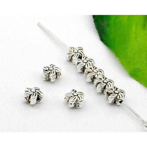 Free Shipping Wholesale 500Pcs Tibetan Silver Tone Spacer beads Jewelry Craft DIY 7x4.5mm