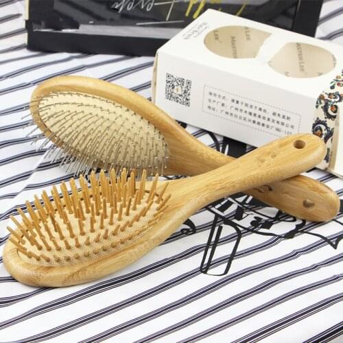 Wooden Bamboo Hair Brush Improve Hair Growth Wood Hairbrush Prevent Hair Loss Comb Bamboo Comb Teeth