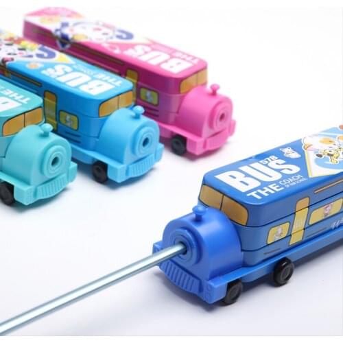 Double-layer Large-capacity Pencil Box Running Locomotive with Pencil Sharpener Kid Child Student School Cute Pen Stationery Box