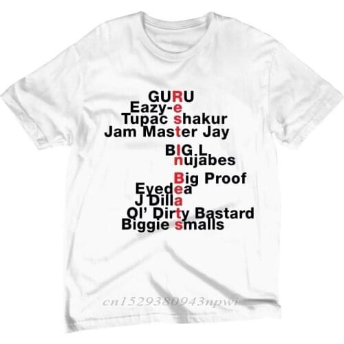 Men t shirt Rest In Eazy Tupac RunDmc Nujabes J Dilla ODB Biggie Hip Hop Rap T Shirt Cotton O NECK short sleeved t-shirt