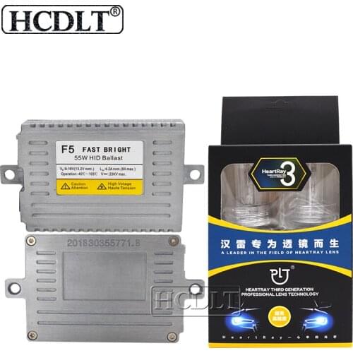 HCDLT 55W Fast Bright HID Kit AC 55W DLT F5 Fast Start HID Ballast Reactor 35W HeartRay H1 D2H 4300K 5500K 6500K H7 H11 HID Bulb