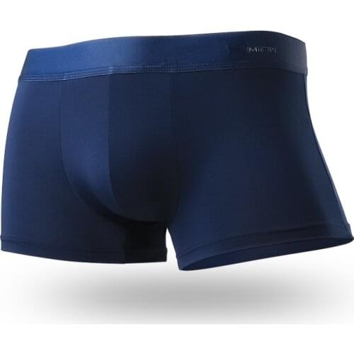 Ice Silk Boxers Sexy Men Underwear Panties Man Solid Mid-rised Pouch Underpants Male Boxershort Ropa Interior Hombre Plus Size