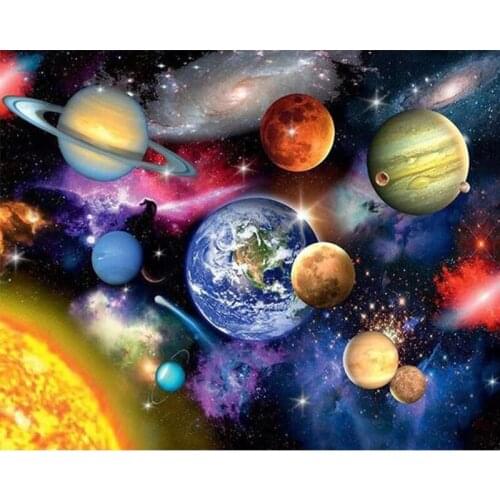 Painting By Numbers DIY Dropshipping 40x50 60x75cm Prosperous solar system Scenery Canvas Wedding Decoration Art picture Gift