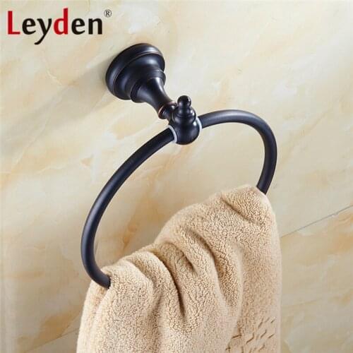 Leyden Classical Towel Ring Holder Wall Mounted Towel Hanger Brass Matte black Finished Bathroom Accessories