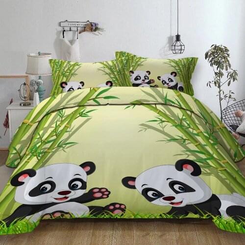 Panda animal Bedding Set with pillowcase USA Twin Full Queen King AU Single Super King Bed linen set Duvet Cover set Quilt cover
