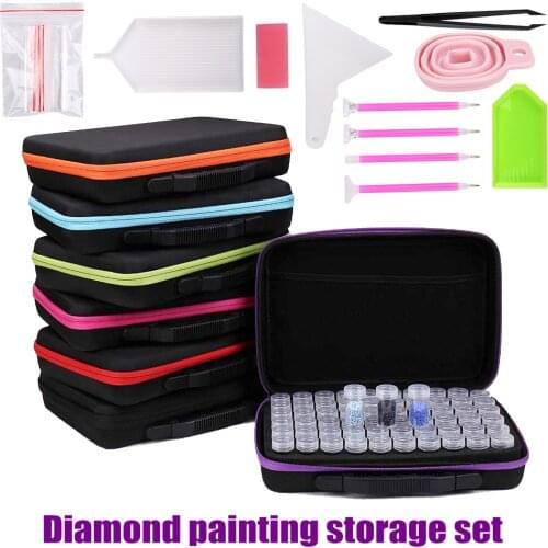 INNE 15/60/120-Slot Diamond Painting Storage Jewelry Box Embroidery Accessories Mosaic Carry Case Container Hand Bag Tools
