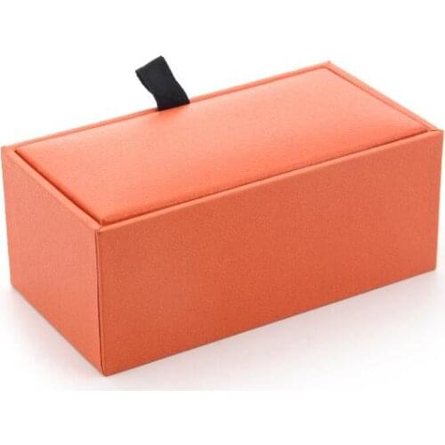50pcs/lot Cufflinks Box Orange Rectangle Cuff Links Gift Box Carrying Case Storage Cufflinks Holder Jewelry Box Wholesale