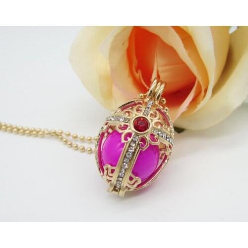 Beautiful Design Golden Cross Locket with Rhinestones and 16mm Chime Ball Mexcian Music Pregnancy Fashion Necklace Bijoux