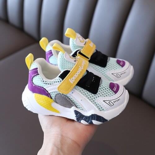 Boys Soft Bottom Running Shoes Baby Breathable Lightweight Casual Sneakers Girls Wear-resistant Damping Sneakers Size 21-30 XP00