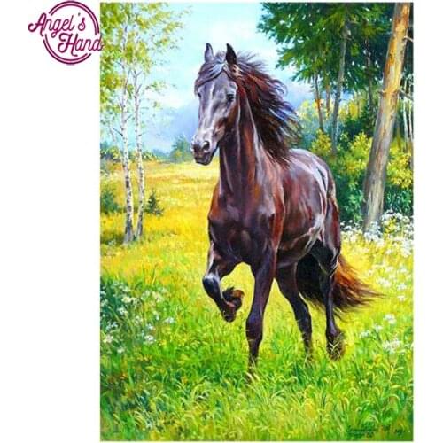 Horse square Diamond Painting Embroidery Animal Needlework Craft DIY 5D Animals Diamond Rubiks Cube Crystal Mosaic Drawing